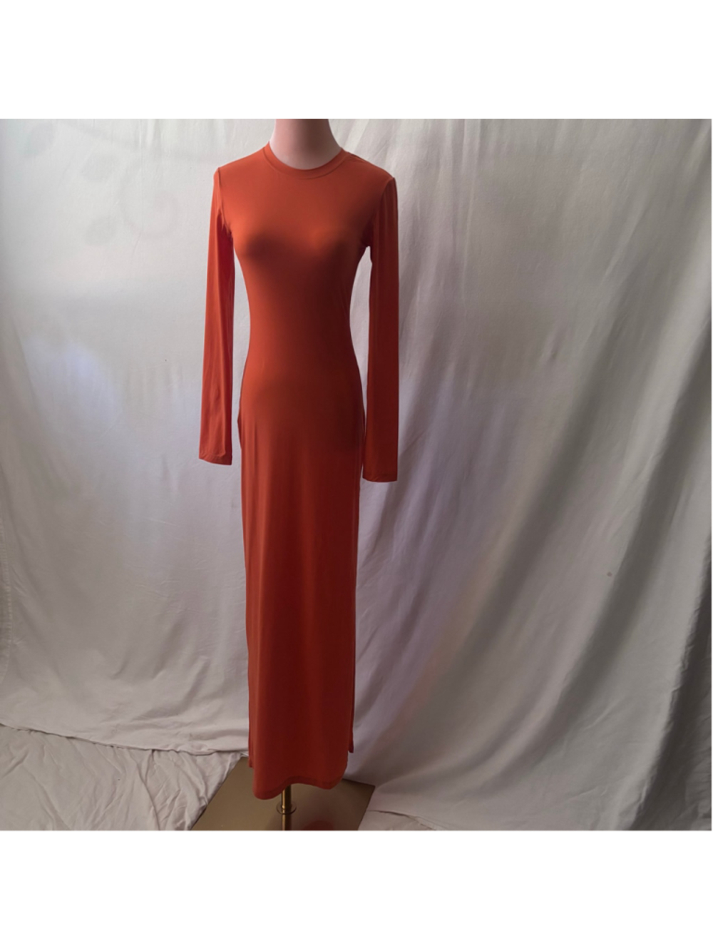 CHAM The Elle Long Dress Limited Edition Ochre XL-XXL | Sheer Mesh Maxi Dress